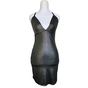 VTG Y2K Rue21 Gray Metallic Body-Con Mini Dress